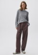 Хлопковые брюки Slouchy с поясом на талии1  - превью