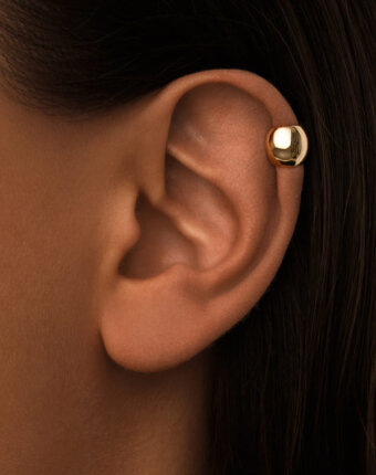 Серебряный кафф мини в покрытии желтое золото MIE женщинам