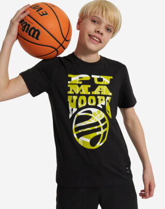 Футболка для мальчиков PUMA Basketball Blueprint, Черный женщинам