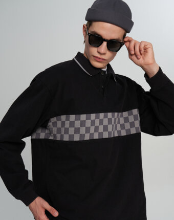 Лонгслив мужской Vans Medford Checkerboard LS, Черный женщинам