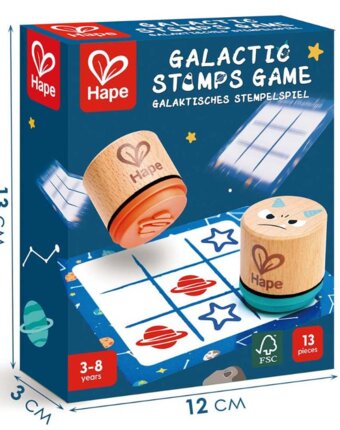 Настольная игра Hape "Космические приключения", крестики-нолики со штампами детям
