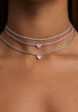 Теннисное серебряное колье-чокер Симона с фианитами MIE5  - превью