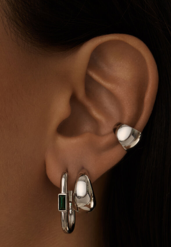 Серебряные серьги в форме капли MIE