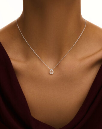Серебряное колье ЭРОС на тонкой цепочке с горным хрусталем MIE женщинам