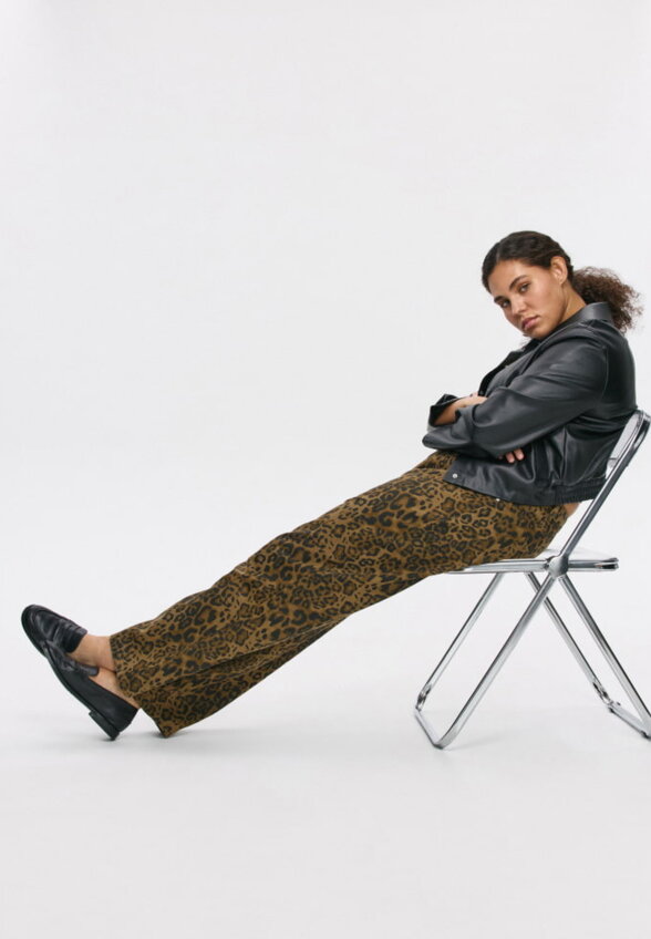 Леопардовые джинсы Straight Fit