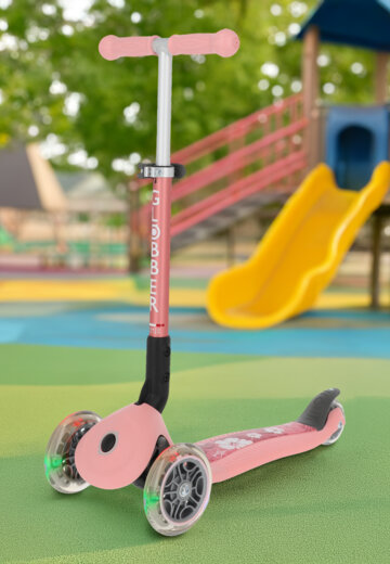 Самокат 3-х колесный Globber Foldable Lights, Розовый