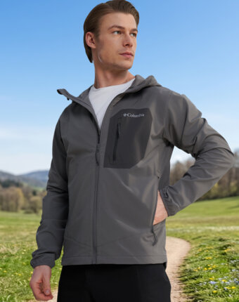 Ветровка мужская Columbia Tall Heights III Hooded Softshell, Серый женщинам