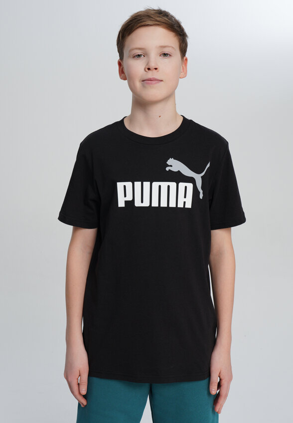 Футболка для мальчиков PUMA Ess 2 Color No.1 Logo, Черный