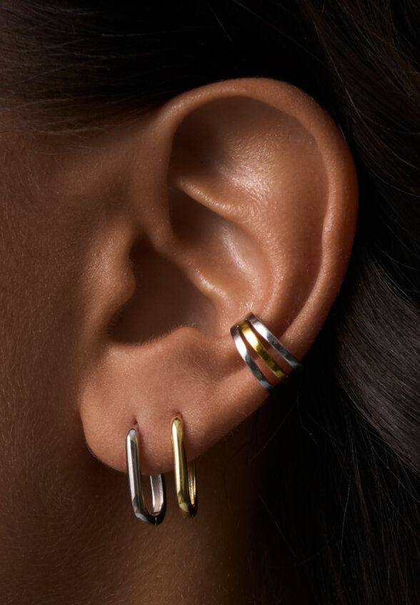 Кафф из серебра биколор MIE