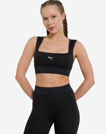 Топ бра спортивный PUMA Move Lace Bra, Черный женщинам