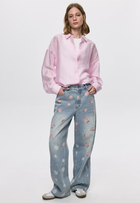 Рубашка оверсайз из смесового тенсела