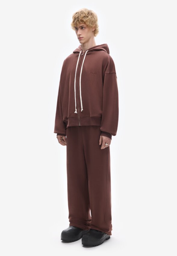 Худи zip Uniform Reddish Brown FABLE