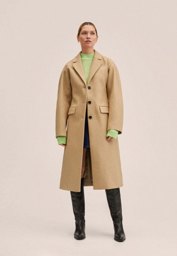 Пальто однобортное Mango