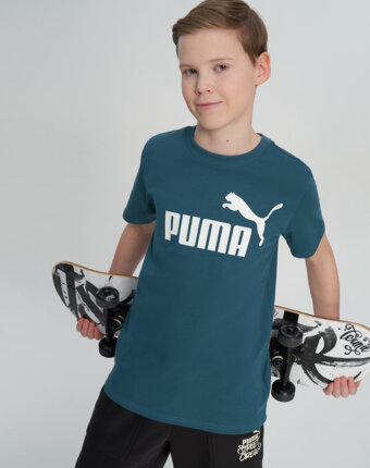 Футболка для мальчиков PUMA Ess No. 1 Logo, Зеленый женщинам