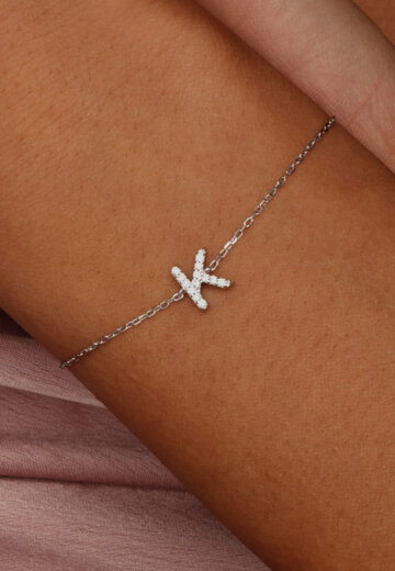 Серебряный браслет с буквой К MIESTILO MIE