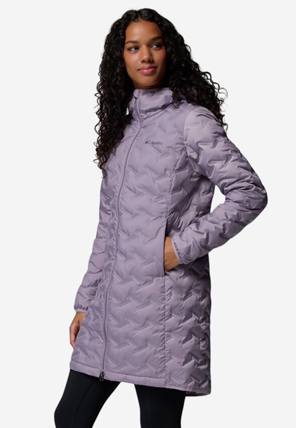 Ультралегкий пуховик женский Columbia Delta Ridge II Long Down Jacket, Розовый