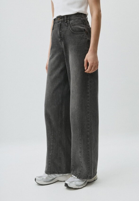 Джинсы Wide Leg с рельефными швами