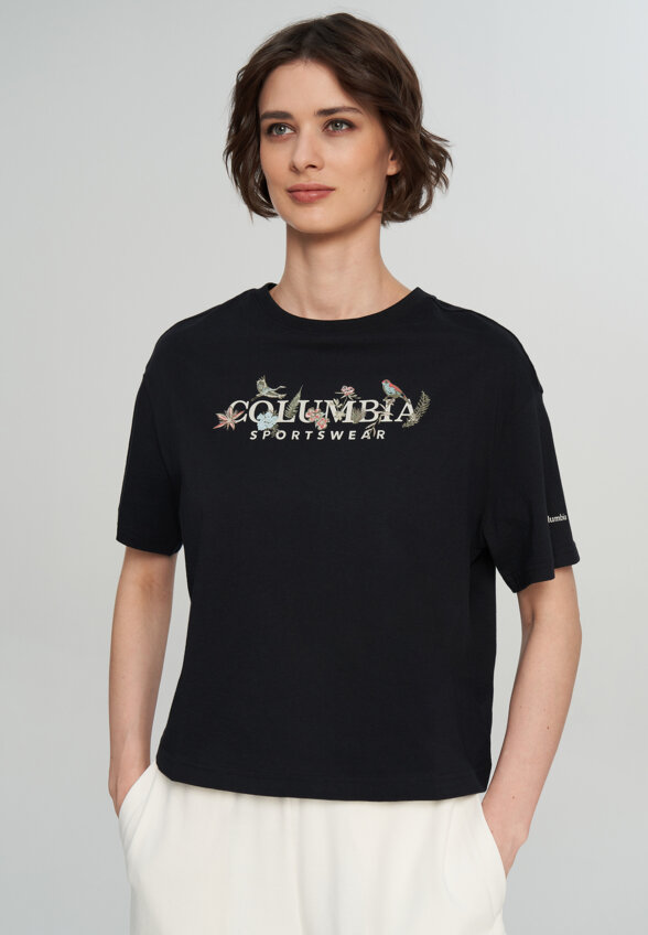 Футболка женская Columbia Rolling Bend Graphic Relaxed Crop SS, Черный