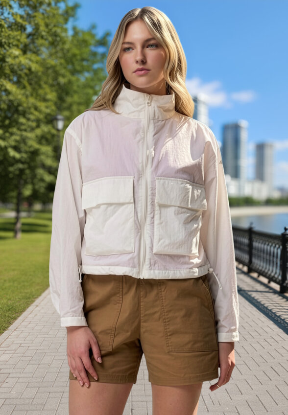 Ветровка женская Columbia Paracutie Cropped Cargo Windbreaker, Бежевый