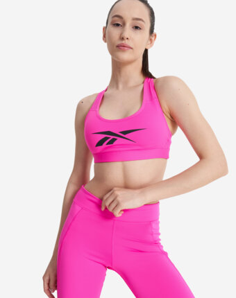 Топ бра спортивный Reebok Lux Vector Racer, Розовый женщинам
