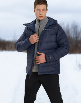 Ультралегкий пуховик мужской Columbia Centennial Creek III Down Hooded Jacket, Синий женщинам