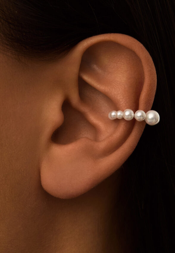 Серебряный кафф СИЦИЛИЯ с жемчугом MIE