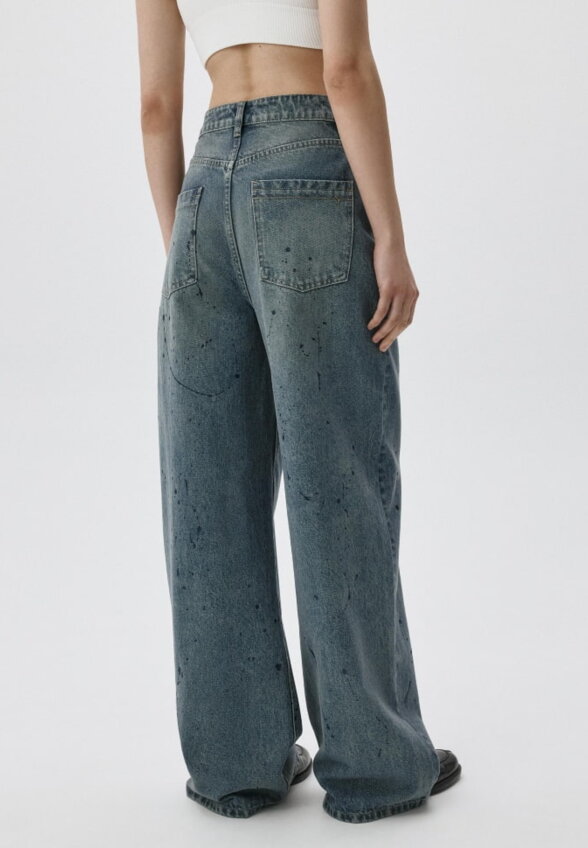 Джинсы WIDE LEG с декоративными брызгами