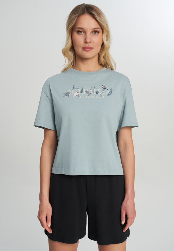 Футболка женская Columbia Rolling Bend Graphic Relaxed Crop SS, Голубой