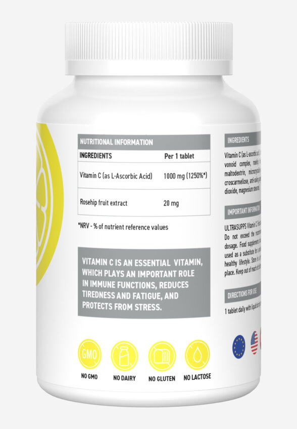 Витамин C Ultrasupps, 60 шт, Белый