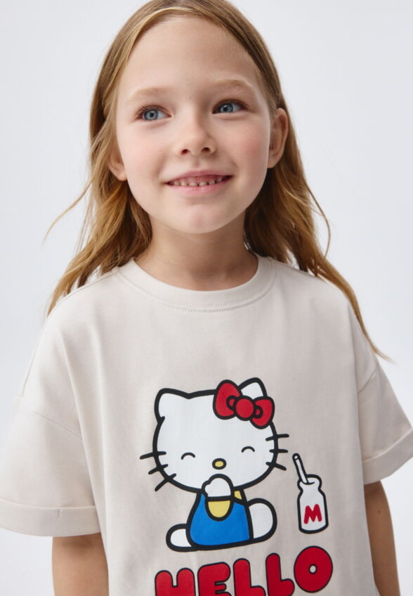 Футболка с принтом Hello Kitty для девочек