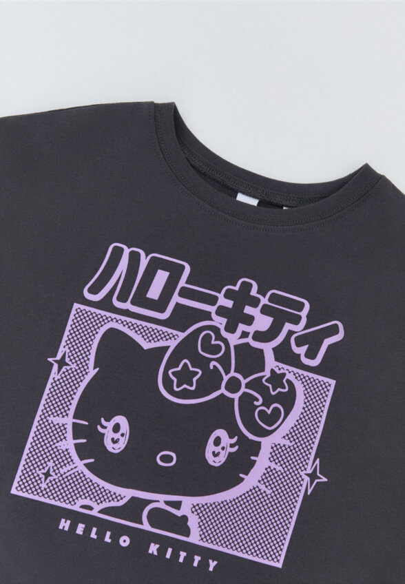 Футболка оверсайз с принтом Hello Kitty для девочек