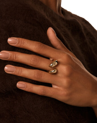 Разомкнутое кольцо ПЕНЕЛОПА из серебра в покрытии желтое золото MIE женщинам