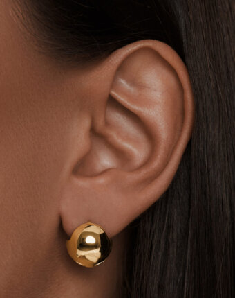 Серьги-шары из серебра в покрытии желтое золото MIE женщинам