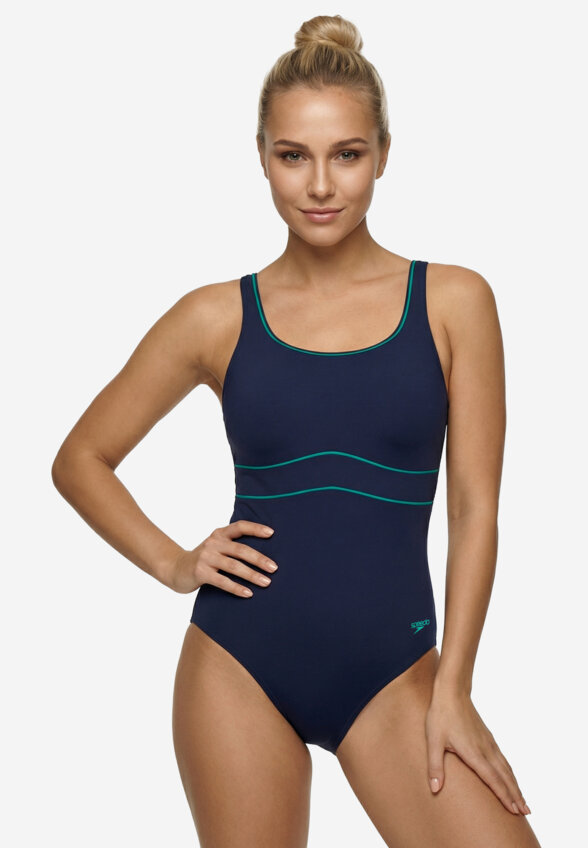 Купальник слитный женский Speedo Solid Contour Eclipse, Синий