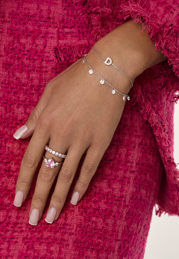 Серебряный браслет с буквой D MIESTILO MIE