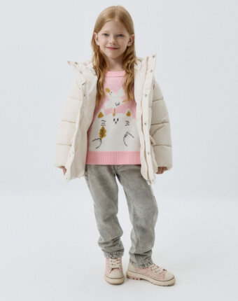 Утепленные джинсы Mom fit для девочек детям
