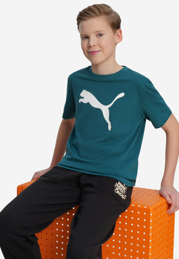 Футболка для мальчиков PUMA Ess Cat Logo, Зеленый
