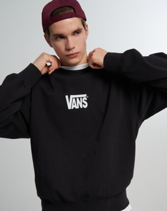Свитшот мужской Vans Stretch Logo Crew, Черный женщинам