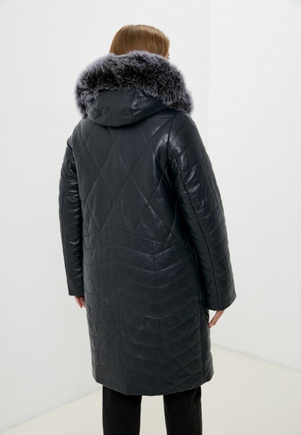 Куртка кожаная утепленная Снежная Королева