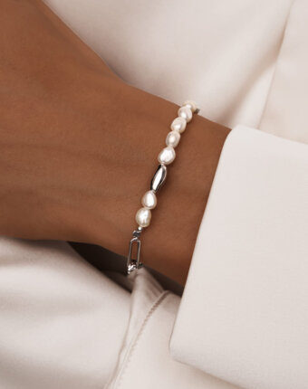 Серебряный браслет из натурального жемчуга MIESTILO MIE женщинам