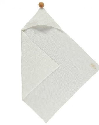 Вязаный детский плед Nobodinoz "So Natural", молочный, 65 x 65 см детям