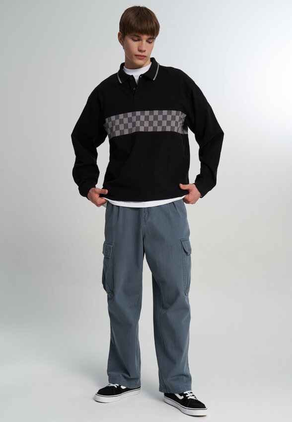 Лонгслив мужской Vans Medford Checkerboard LS, Черный