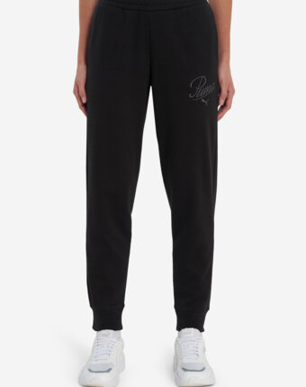 Брюки флисовые женские PUMA Ess Script, Черный женщинам