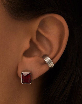 Серебряные серьги-пусеты Бургунди MIE женщинам