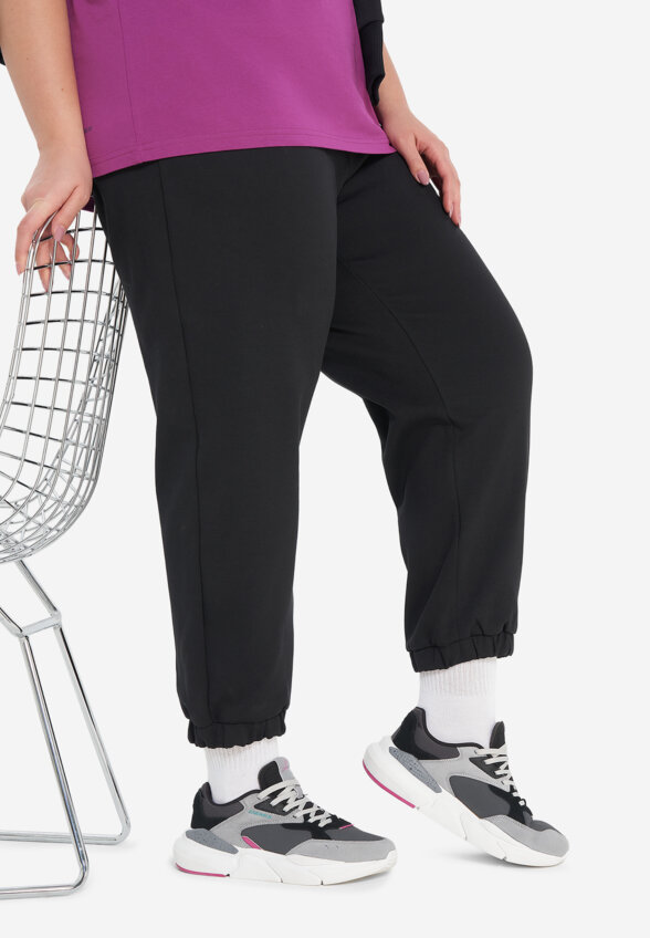 Брюки женские оверсайз Demix, Plus Size, Черный