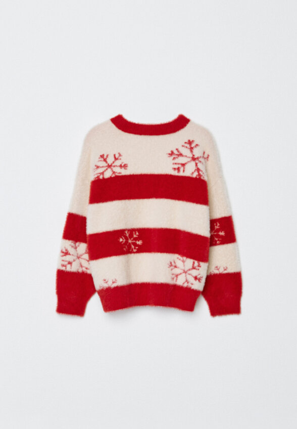 Пушистый джемпер с принтом детский