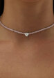 Теннисное серебряное колье-чокер Симона с фианитами MIE1  - превью