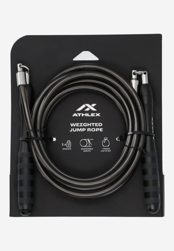 Скакалка с утяжелителями Athlex, Черный