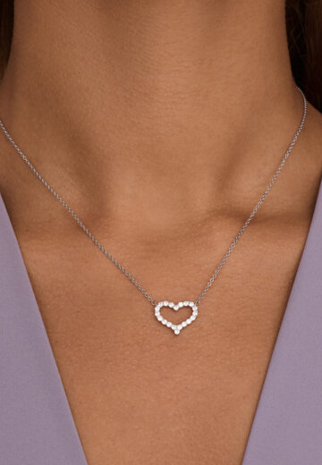 Серебряная подвеска на шею в форме сердца MIESTILO MIE