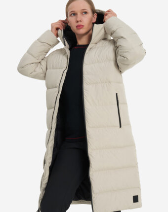 Пальто пуховое женское Jack Wolfskin Frozen Palace, Бежевый женщинам
